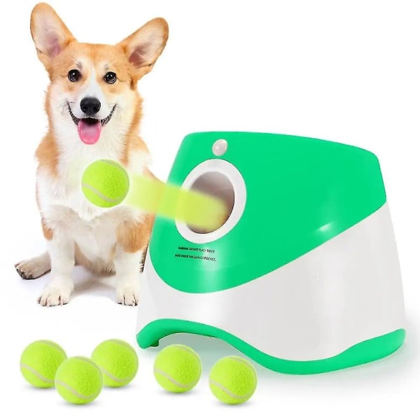 Automatisk kastmaskin Hundträning Katapult utomhusleksaker för husdjur Tennis Launcher Pet Ball Kastanordning 3/6/9 bollar Hundträning blue With 9 Balls