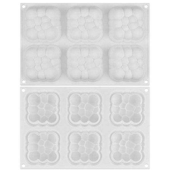 6 Håligheter 3D Moln Tårtform Silikon Mousse Bubbel Bakform