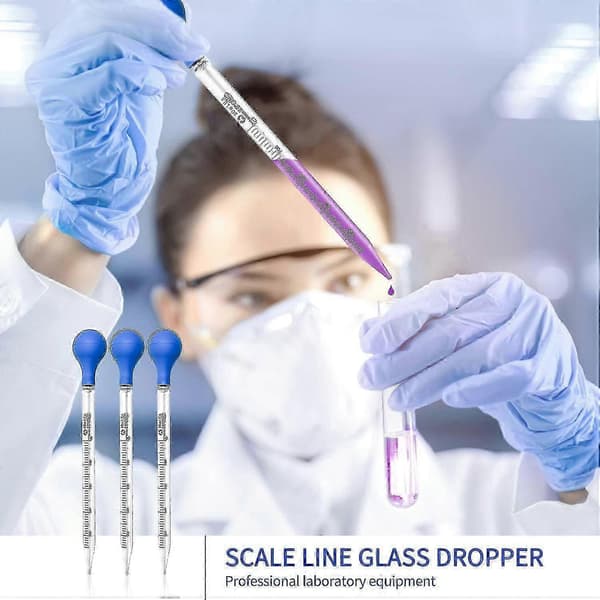 3 glaspipetter, för apotek, parfym, laboratorium, sjukhus, kemi - W