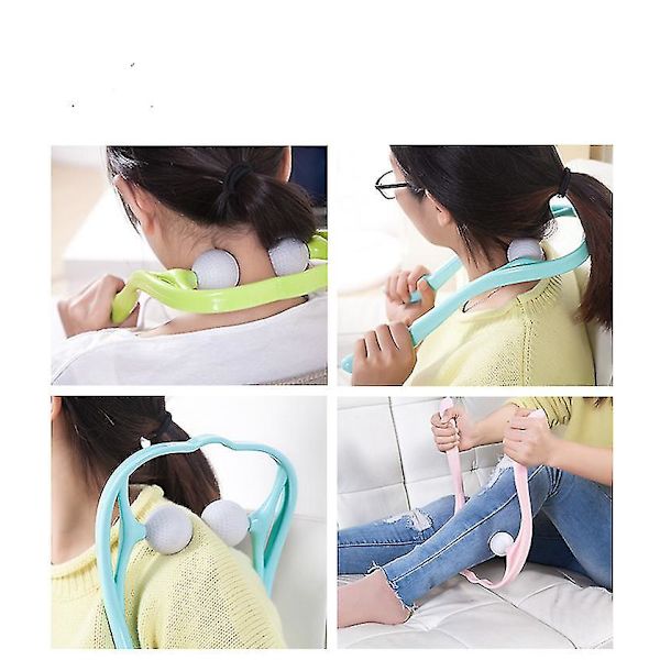 Niskahierontalaite Shiatsu Deep Tissue -kaksoistrigger-pisteinen olkapäähierontalaite, ergonominen kahvarakenne, kannettava Green