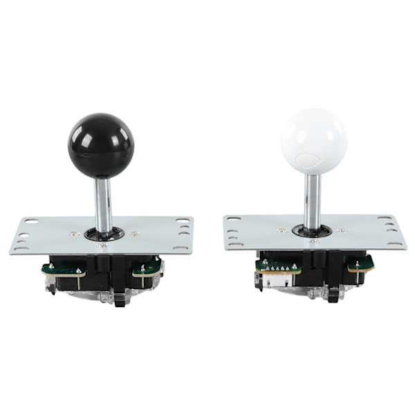 2 Spiller DIY Arkadesett USB Spillkoder Joystick Knapper Sett for Venner Sammenkomst Svart Hvit