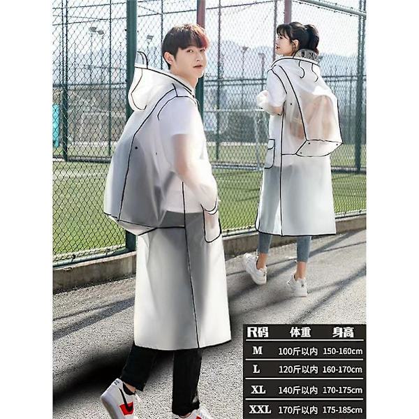 Ny mode Kvinder Gennemsigtig Plast Piger Regnfrakke Rejse Vandtæt Regntøj Mand Poncho Udendørs Regnfrakke Bærerygsæk M Sort (rygsæk) M Black (backpack)