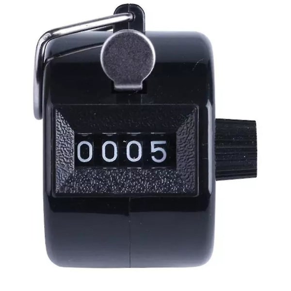 Värillinen digitaalinen kädessä pidettävä Tally Clicker 4-numeroinen numeronapsauttava golfkromi Black