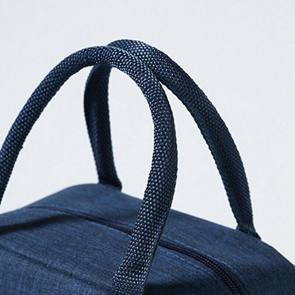 Barn Vuxen Lunchväska Isolerad kylväska Picknickväska Skol Lunchlåda Mörkblå Dark Blue