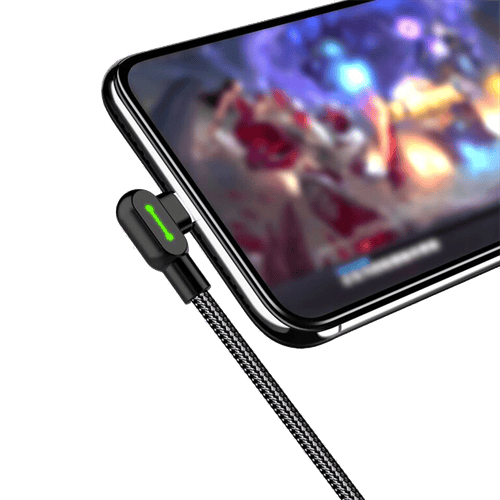 【BQ】McDodo CA-5280 USB-C-kabel med vinklede stik, 0,5 m sort black 0.5