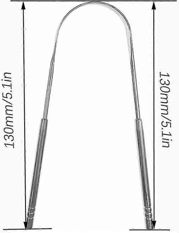 U-formet tungeskraper i rustfritt stål mot dårlig ånde, 13*7,8 cm, håndlaget