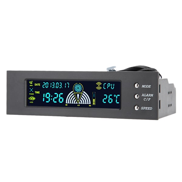 Computer 3-blæser hastighedsregulator CPU/HDD/SYS temperaturkontrol LCD frontpanel 5.25in STW-5023