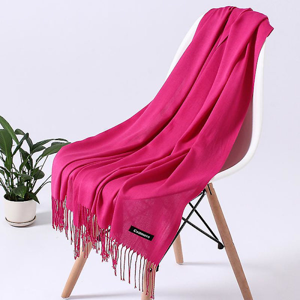 Mode Ensfarvet 2022 Kvinder Tørklæde Vinter Hijabs kvaster Lange Damesjaler Cashmere Ligesom Pashmina Bandana Tørklæder Wraps Echarpe FYR110-04