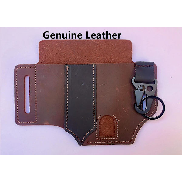 Taktisk multiverktygsbälte Läderväska Bärbar verktygsförvaringsväska Påse Utomhuscamping Jakt Midja Läderficka HY83-Coffee-Leather