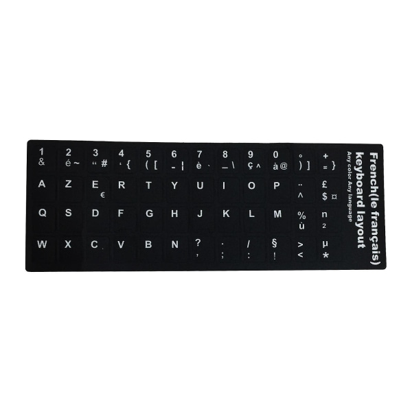Notebook Keyboard Stickers Matt Texture Language Stickers Black 3st French Black