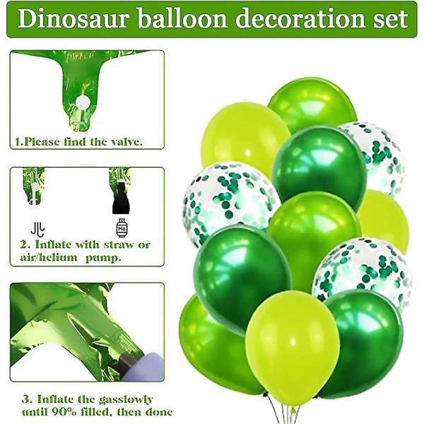 Dinosaur Folie Ballon Baggrundsdekoration Fødselsdagsfest tilbehør (nummer 1) 31 stk. color 1