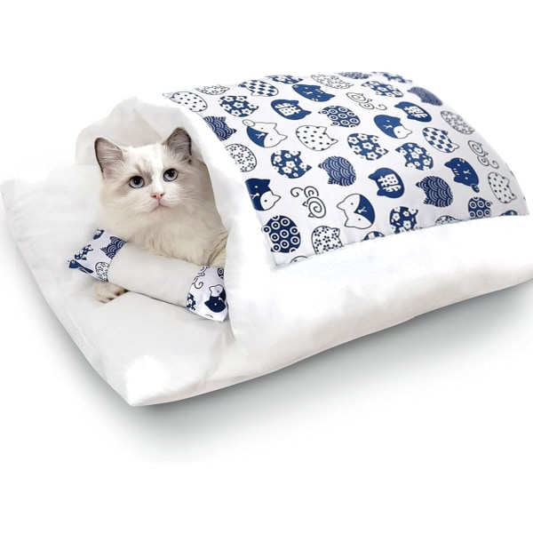 sovepose til kat vinter blødt lukket katteseng hule kat varmt tæppe