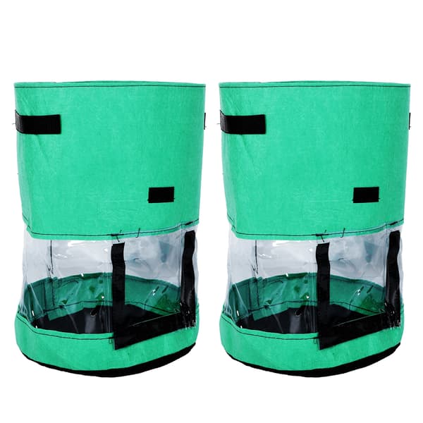 2-pack 10 Gallon Potatisodlingssäck Andningsbart Nonwoven-tyg för Inomhus- och Utomhusplantering