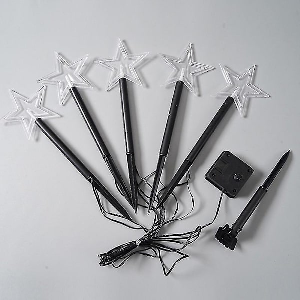 Stjerne eller snøfnugg LED Stake Hagelys - LED Pathway Decoration Hage Plen Patio - Festlig Xmas Glow Julepynt Seven pointed star