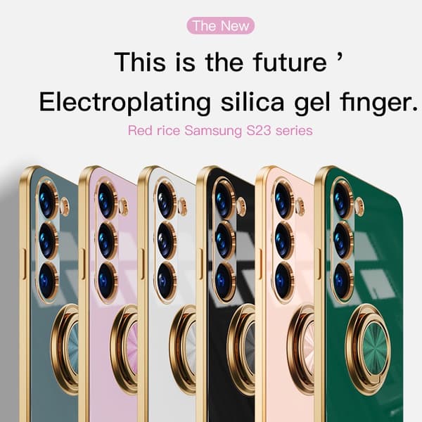 【BQ】Finhåls magnetisk ringfodral för Samsung S24 Plus - Grå