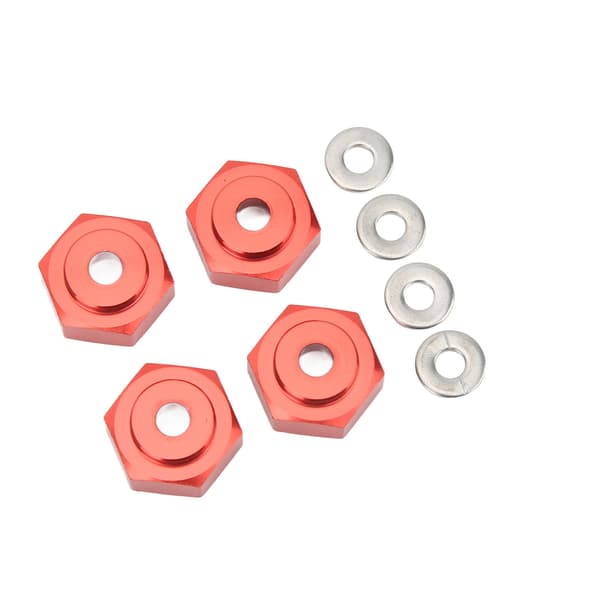 4 stk. Røde RC-hjul Hex Adapter i aluminiumslegering for 1/10 RC-biler