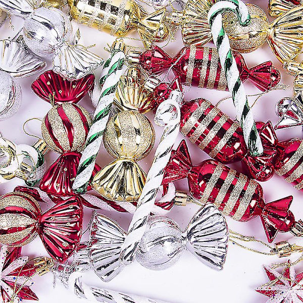 Julgransdekorationer rosetter Hängande juldekoration till hemmet Chris 1 st toppljus C 1pcs topper light C