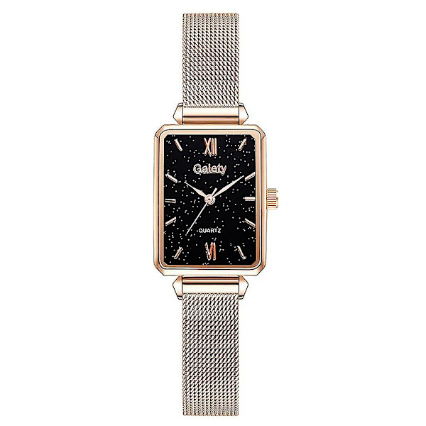 Damklockor Mode Square Dam Quartz Watch Armband Set black