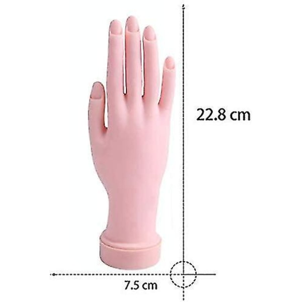 Nail Practice Hand, Nail Art Training Hand Fleksibel Bevægelig Fake Hand Manicure Practice Tool (pakke med 1