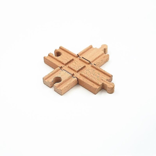 Hhcx-wooden Train Track Accessories Cross Track Railway Toys Compatible All Track Educational Toys Railway Accessories Railroad Crossing