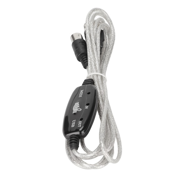MIDI til USB Kabel Ca. 2,2yd Langt 16 Kanaler USB PC Interface LED Strøm Input Output Indikator USB MIDI Kabel
