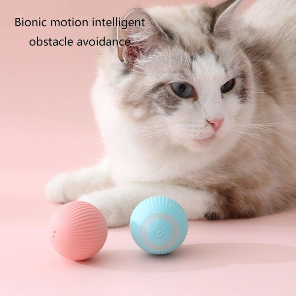 For Cat Toy Balls Kattunge For Smart Rolling Abs Ball Usb Charge Automatisk flytning Blue