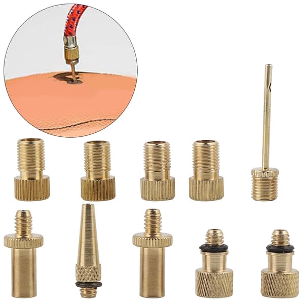 10 stk Cykelventil Omdannelsesdyse Pump Tool FR Til US Ventil Konverter