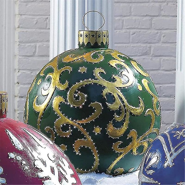 Giant Christmas Pvc Oppblåsbar Dekorert Ball, Jul Oppblåsbare Utendørs Dekorasjoner H
