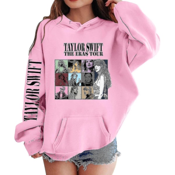 Luvtröjor för flickor 1989 Casual Taylor-tröja Barn Pojkar Swifts Pullover Konsertdräkt med huva för 4-14 år 01 pink 10 to 11 Years