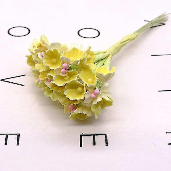 8 stycken / 40 huvuden 1 cm mini papper blommor rosor bukett konstgjord blomma Billig bröllopsdekoration för scrapbooking Diy Flores 1