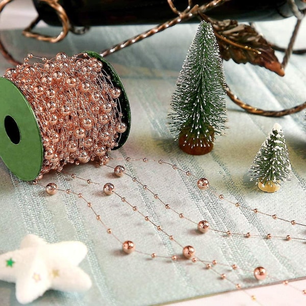 Gardinpärlor, 197 fot rosa pärlsnöre pärlor Pärlkedja Plast Garland Wedding Be