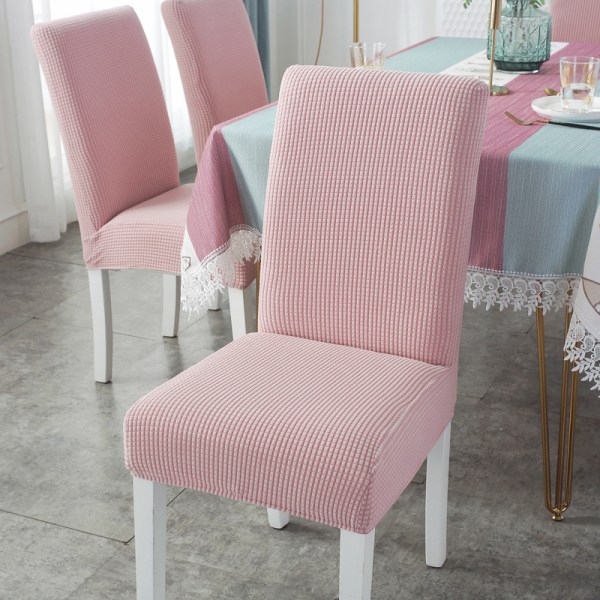 uusi tyyli 6-osainen joustava tuolin päällinen Kestävä ruokapöydän tuolin päällinen, jota käytetään juhlien sisustukseen, häihin, syntymäpäiviin jne (vaaleanpunainen)