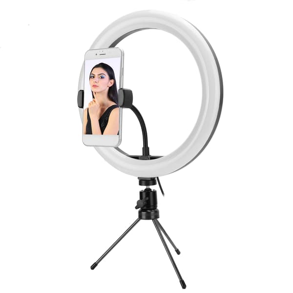 10 tommer USB Desktop Fyldlys LED Ringlys med Trekantet Beslag til Liveudsendelse