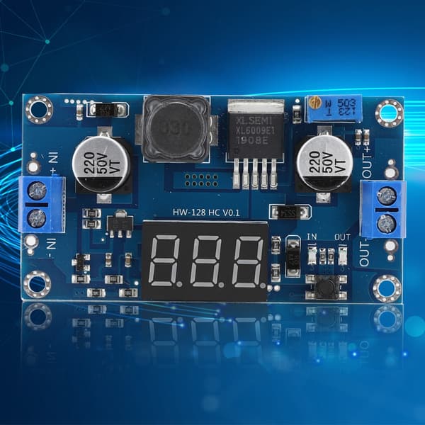 DC 4.5V 32V til 5-55V Justerbar Boost Converter Modul Med Voltmeter Display