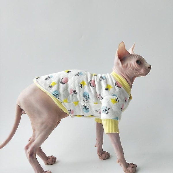 Hårlösa kattkläder Varm bomull Katt Sphinx Devon Kattkläder Mjuka hudvänliga kattkappor Katttillbehör Katttillbehör 1 Xs