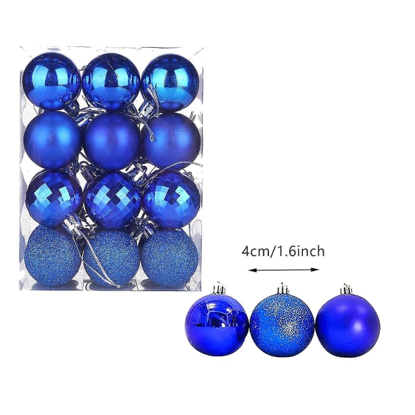 40mm Christmas Tree Ball Bauble Hengende Hjem Party Ornament Dekor Blue