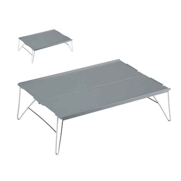 Hopfällbart utomhusbord Bärbart Aluminiumlegering Mini Lättviktig Picknick Camping BBQ Grå