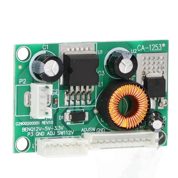 2 stk. Spenningsomformermodul PCB LCD Strømforsyningskort med 3 grensesnitt 12V til 5V 3.3V