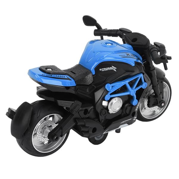 Alloy Motorcykel Model Høj Simulation Cool Lyd Lys Træk Tilbage Motorcykel Legetøj til Børn Blå