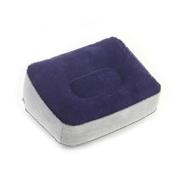 Kannettava puhallettava jalkatuki tyynytyyny PVC-lentotoimisto kotiin jalkatuki rentouttava Grey Blue