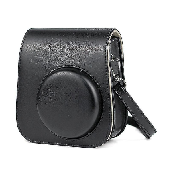 Instant Camera Protective Case kompatibel med Instax Mini 11 Soft Pu lædertaske med lomme Black