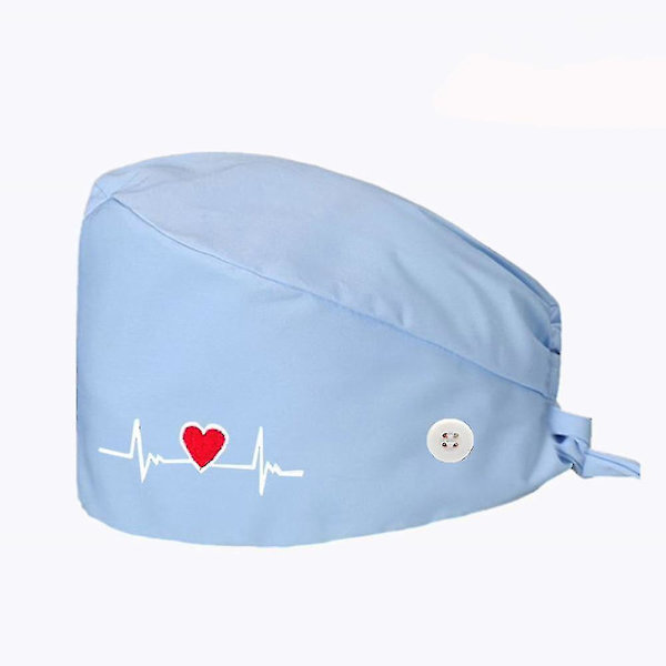 Justerbar unisex bomullsskrubbhatt, arbetskepsar för skönhetssalonger Sky Blue