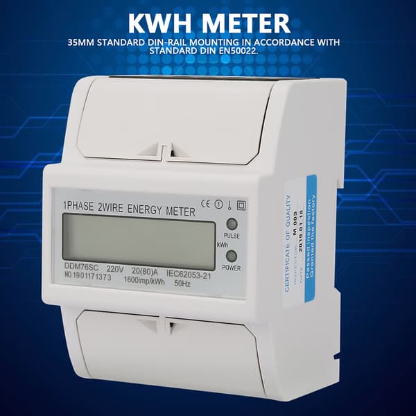Enfas 4P LCD DIN-skena elmätare energimätare DDM76SC 20-80A