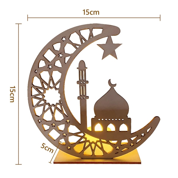 Eid-koristeet, Ramadan-puinen kuun moskeijan led-yövalot, ramadan-koristeet kotiin, pöytälamppukoristeet A