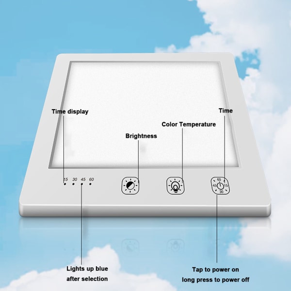 Ljusterapilampa, UVfri 10000 Lux Sollampa med 1060 White