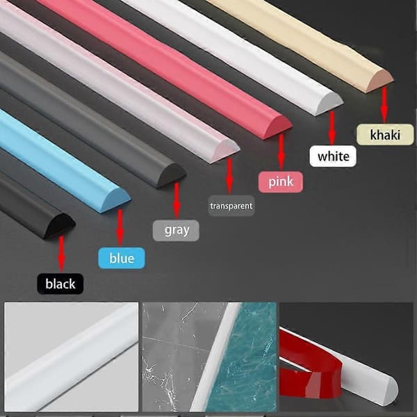 【BQ】Duschbarriär Vattenbarriär 50/100/200cm Böjbar-Perfek white 200cm