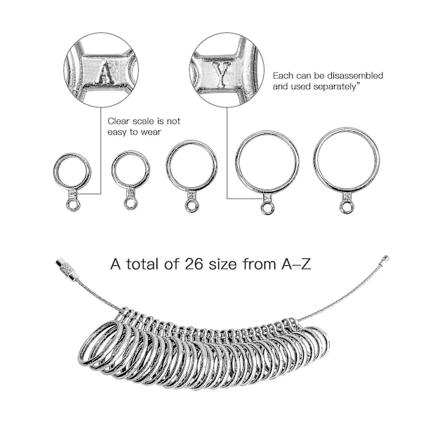 Ring Sizer Uk Ring Mätverktyg Finger Ring Size Mätverktyg För Kvinnor Män Ring Mätare Ring Dorn Stick