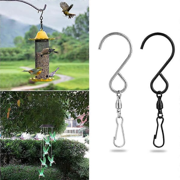 【BQ】Swivel S-Hooks 10x/set for Hanging Wind Spinners Swivel Hooks Clips for Flower Pots