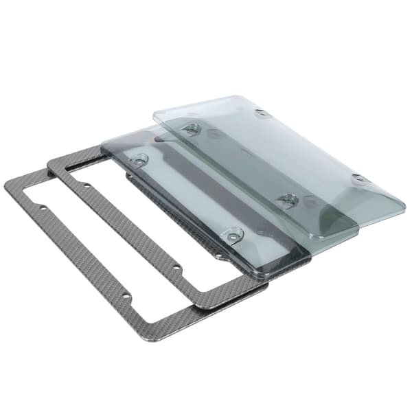 Kulfiber Nummerplade Ramme Cover Kit US Canada Bil Tilbehør