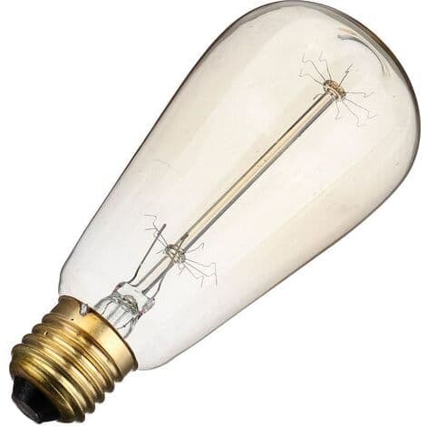 【BQ】6x E27 60W Edisonpære 220V ST64 Retro 64mm x 140mm